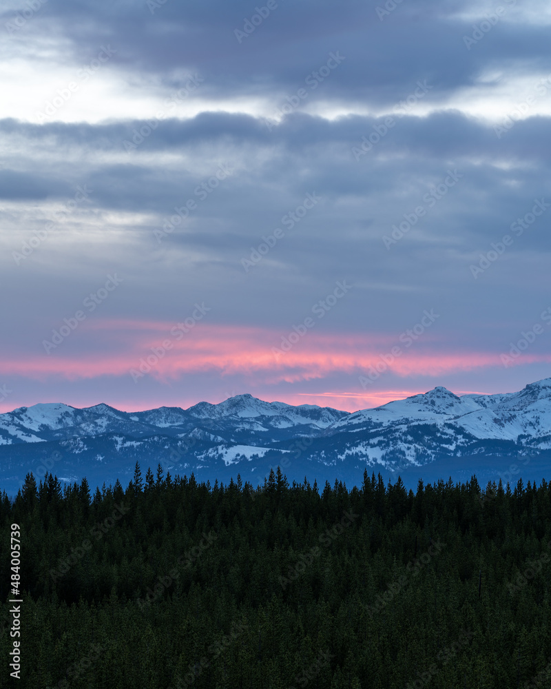 sunset in the mountains