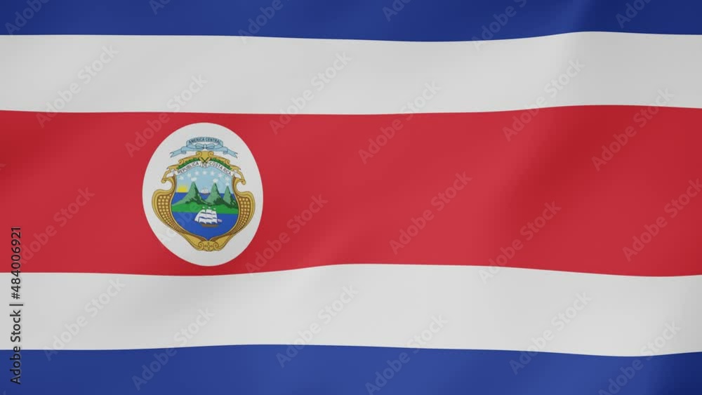 Bandera animada, Costa Rica. 4K
