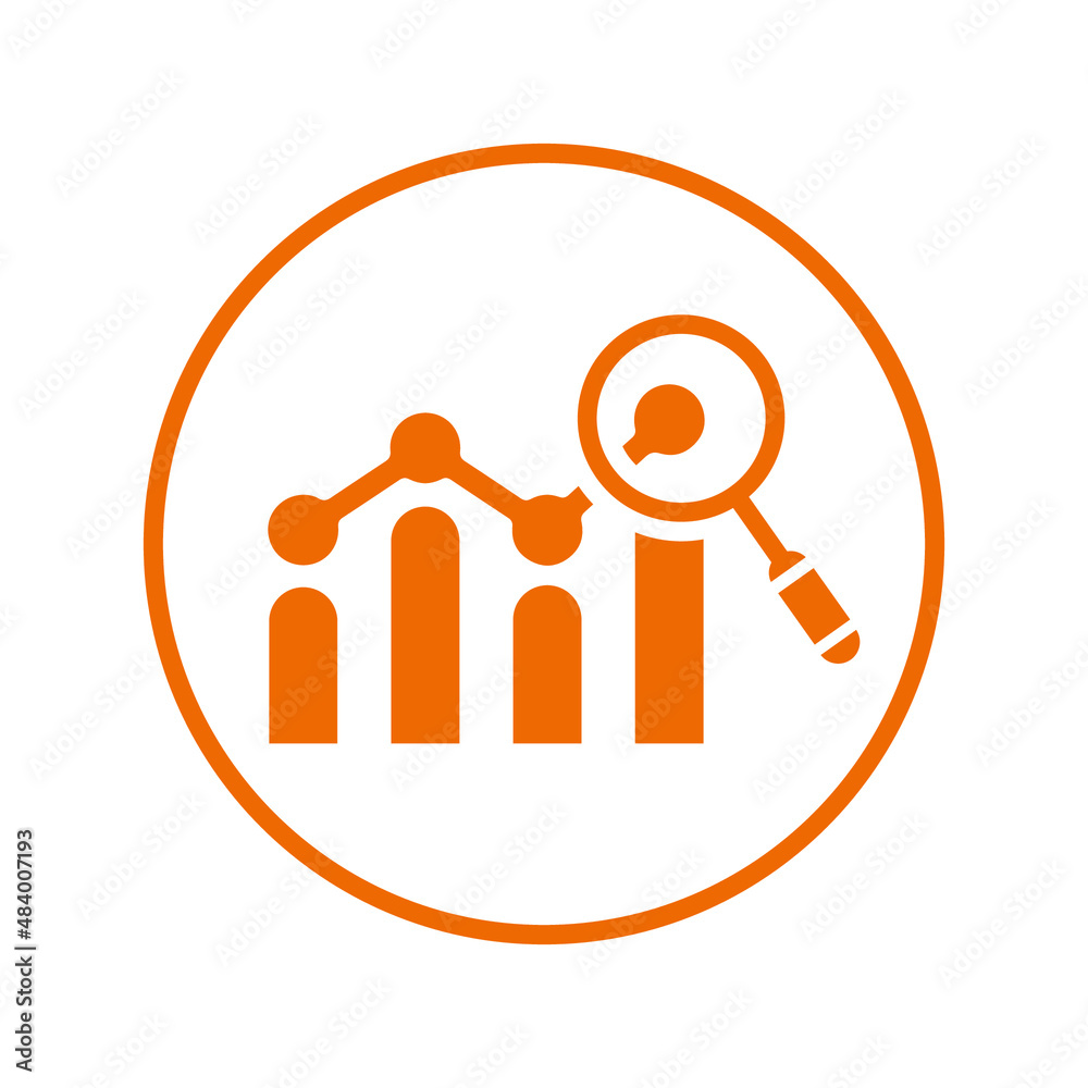 Prediction, research icon. Orange vector sketch. Prediction, research icon. Orange vector sketch.