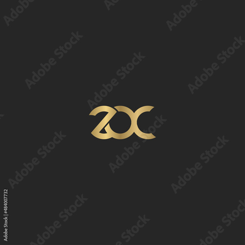 Alphabet letters Initials Monogram logo XZ ZX photo