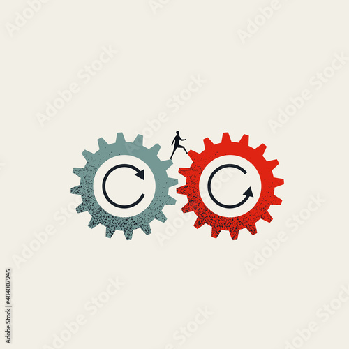 Reinventing yourself business vector concept. Symbol of new start, idea, opportunity. Minimal illustration