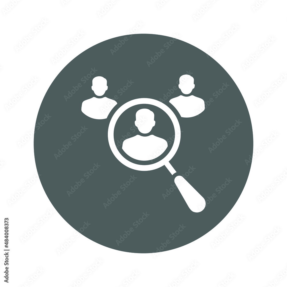 Recruitment, employee, find, locate, search icon. Gray vector sketch. Recruitment, employee, find, locate, search icon. Gray vector sketch.