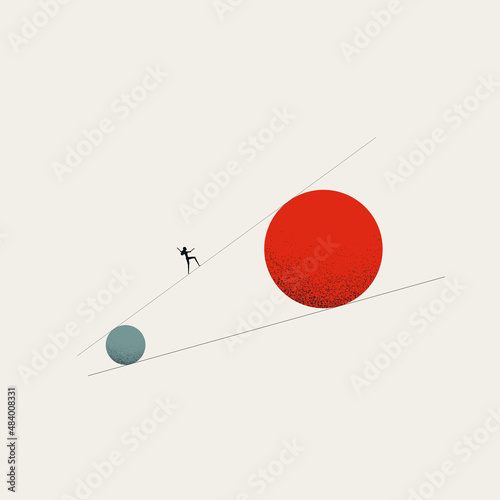 Business career ambition vector concept. Symbol of growth, success, leadership. Minimal illustration