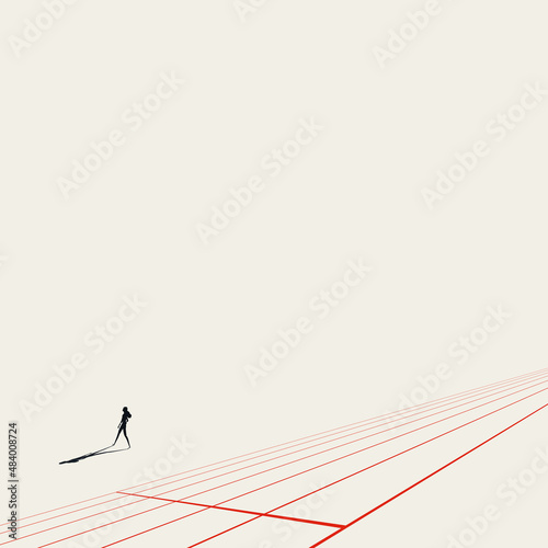 Great resignation vector concept. Symbol of woman worker quit, dissatisfied employee giving up. Minimal illustration