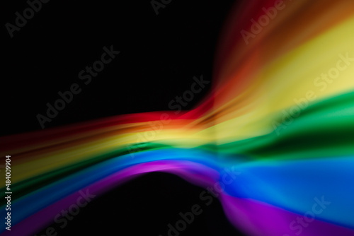 Colored blurred light lines. Abstraction of light. 
Lgbt flag.