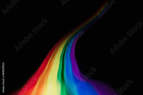 Colored blurred light lines. Abstraction of light. 
Lgbt flag.