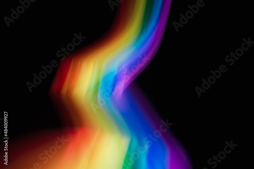 Colored blurred light lines. Abstraction of light. 
Lgbt flag.