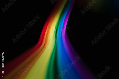 Colored blurred light lines. Abstraction of light. 
Lgbt flag.