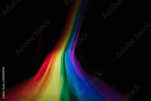 Colored blurred light lines. Abstraction of light. 
Lgbt flag.