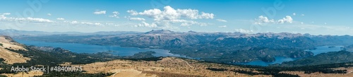 panorama of the mountains and lakes