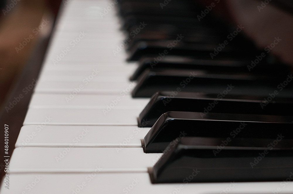 Classic piano keyboard close up Classic piano keyboard close up