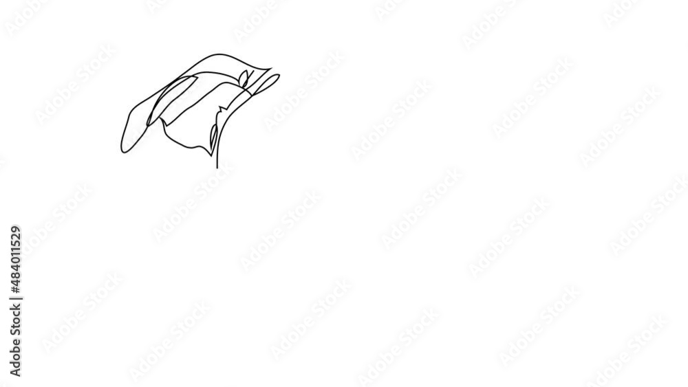 Dog drawing with continuous line, quick sketch of domestik animal. Pet's portrait