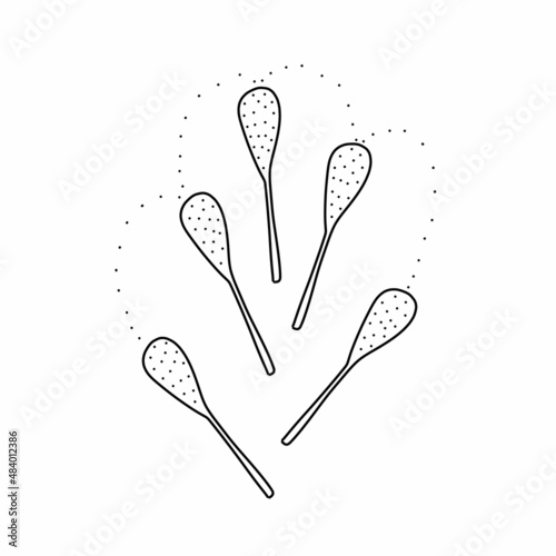 Hand drawn vector illustration of circus juggler mace in doodle style. Cute illustration of a circus equipment on a white background in doodle style.