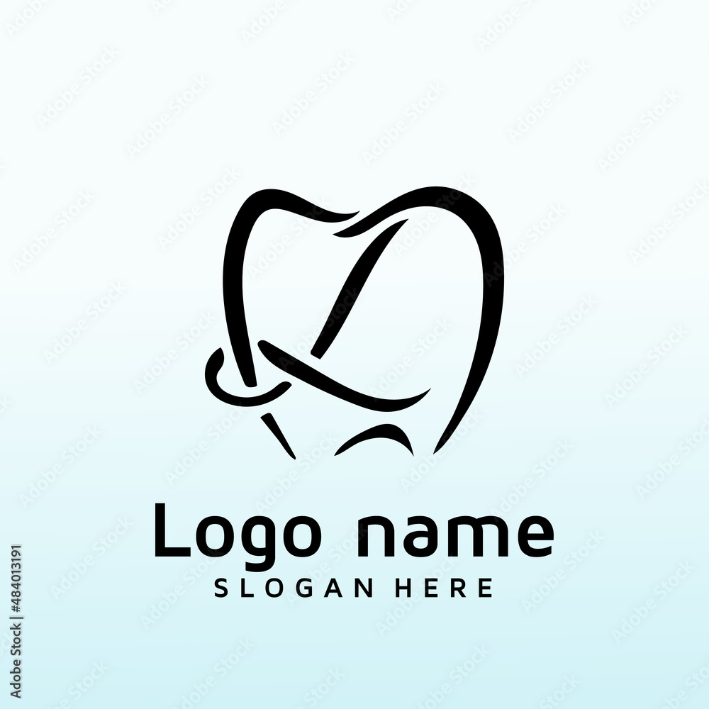 refresh a design for a dental office letter LD logo