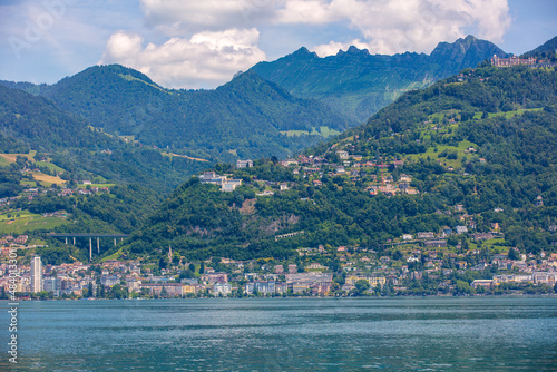 Waterfront view of Montreux, Switzerland 