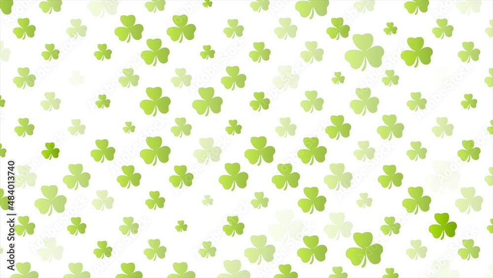 St Patrick Day bright abstract motion background with shamrock leaves. Seamless looping. Video animation Ultra HD 4K 3840x2160 St Patrick Day bright abstract motion background with shamrock leaves. Seamless looping. Video animation Ultra HD 4K 3840x2160