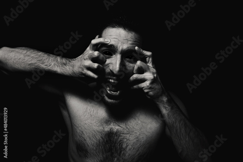 Quadro em tela Male portrait in horror style