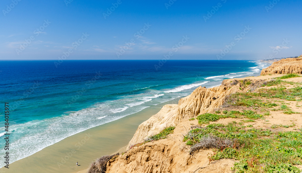 Beach at Torrey Pines State Natural Preserve in Southern California.