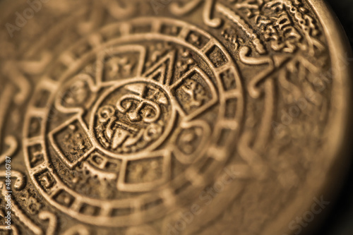 Amulet that attracts good luck. Amulet for a person. Talisman stone of the sun, Calendar of the Aztecs