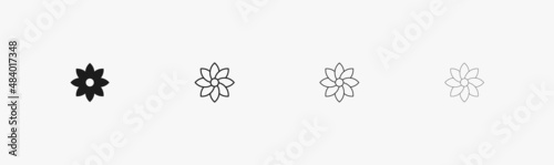 Twisted floral icon. Minimal flower vector