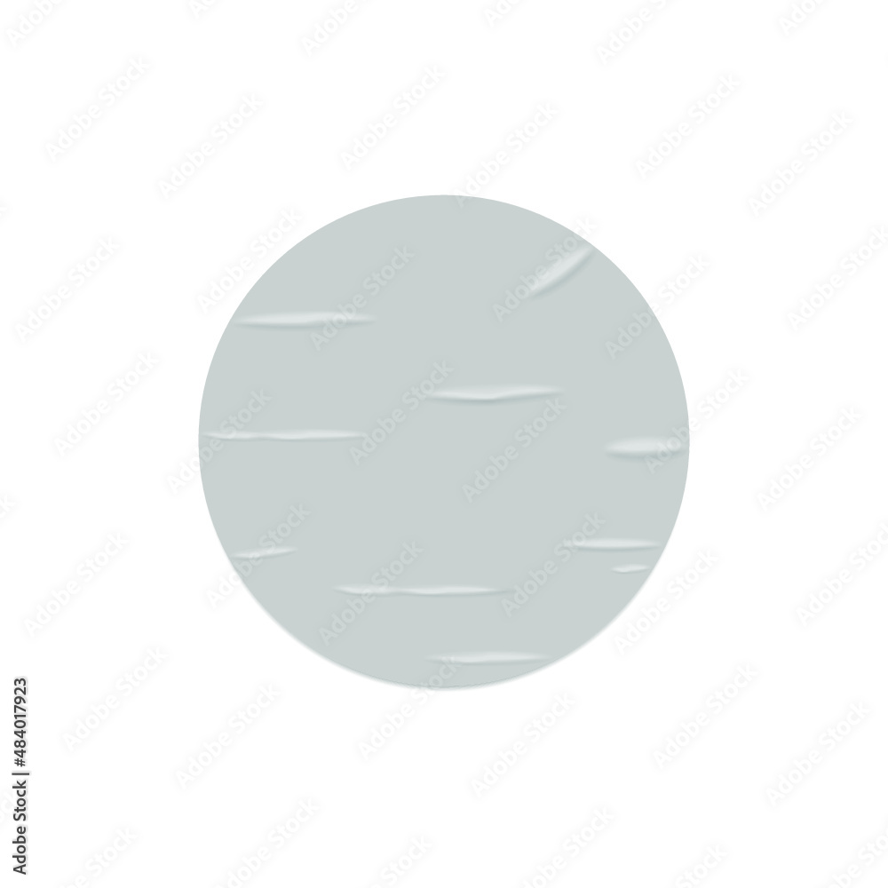 Round crumpled sticker. Empty advertising circle mockup for creative design Round crumpled sticker. Empty advertising circle mockup for creative design