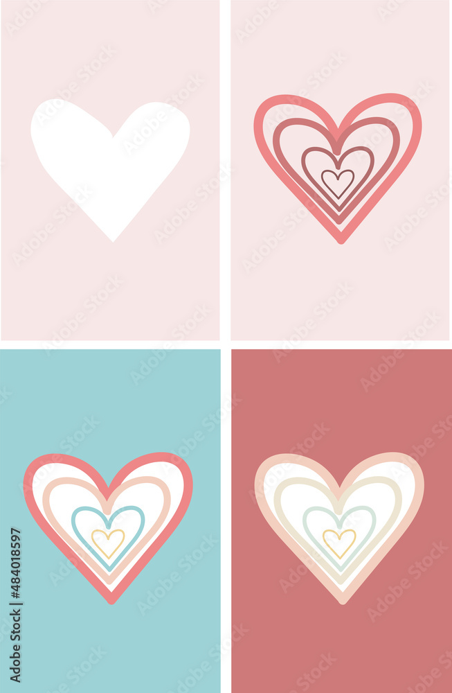 Love and Valentine's Day, hearts, pastel colors