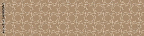 Gender neutral sleepy star and moon seamless vector background. Simple whimsical romantic 2 tone pattern banner. Kids nursery wallpaper or scandi band.