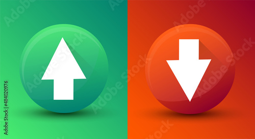 Modern arrows up and down. Circle in 3D style. Vector design Free Download Modern arrows up and down. Circle in 3D style. Vector design - GFXLoad