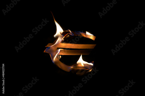 A burning Euro sign
