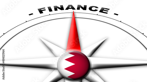 Bahrain Globe Sphere Flag and Compass Concept Finance Titles – 3D Illustration