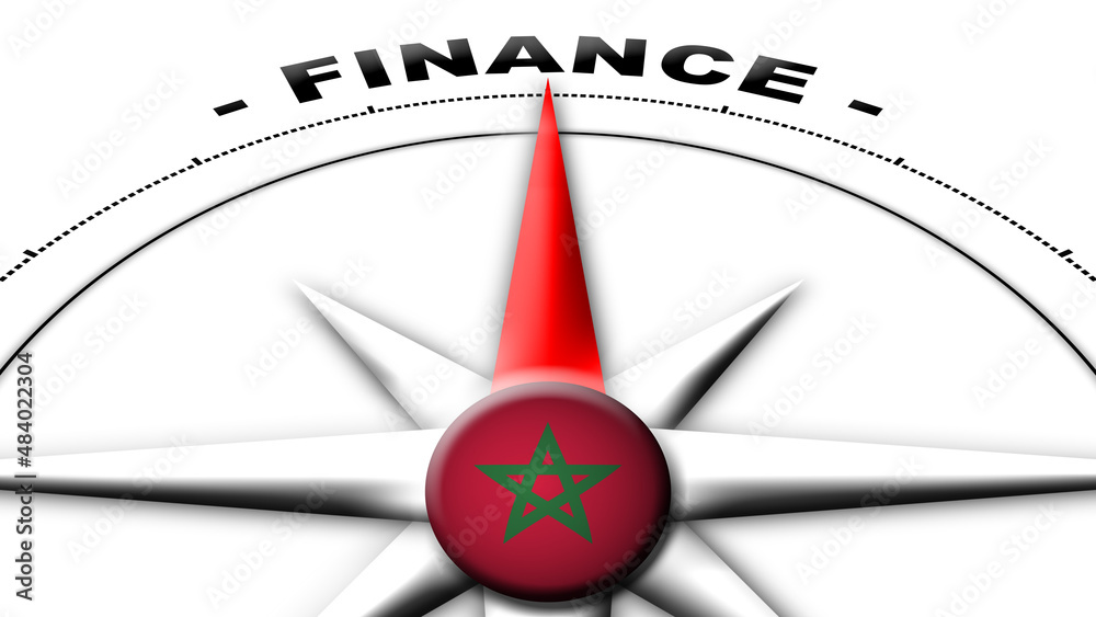 Morocco Globe Sphere Flag and Compass Concept Finance Titles – 3D Illustration Morocco Globe Sphere Flag and Compass Concept Finance Titles – 3D Illustration