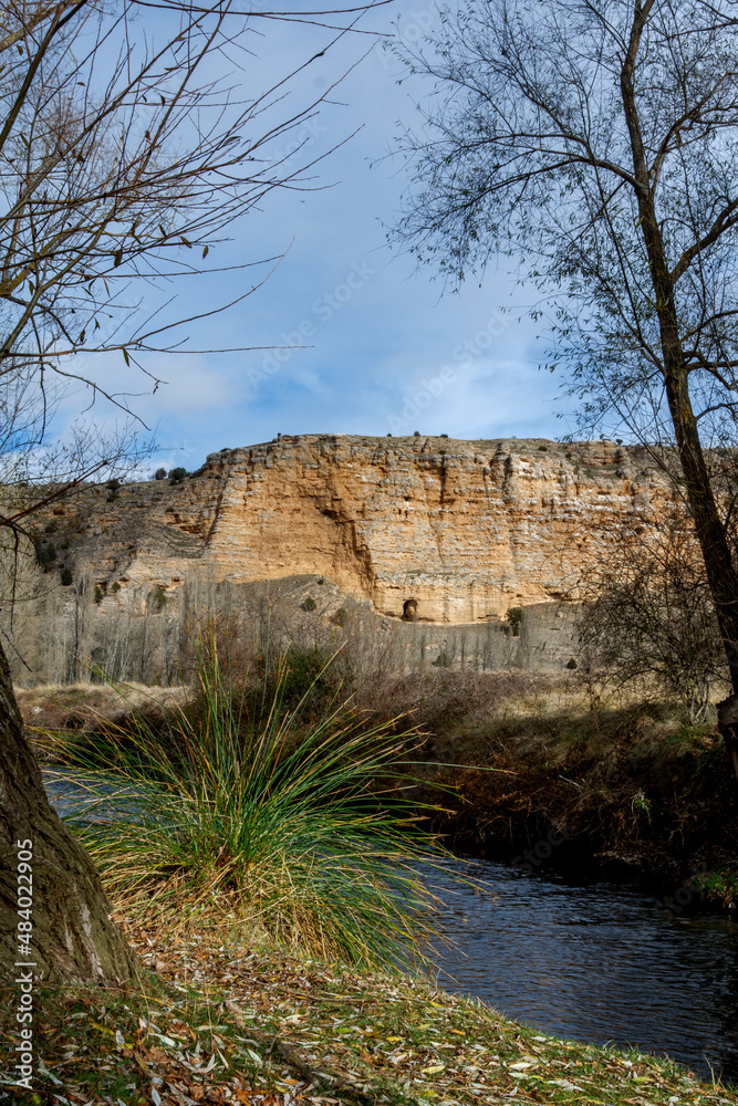 Obraz premium The natural park of Hoces del Río Riaza is located in the northeast of the province of Segovia. Spain's griffon vulture reserve and Natura 2000 network.