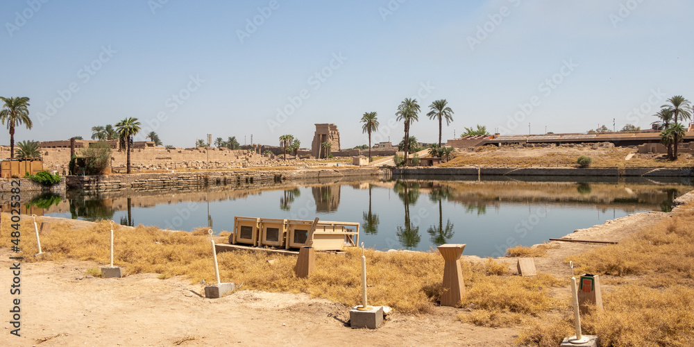 Reflections on the Sacred Lake at Karnak temple