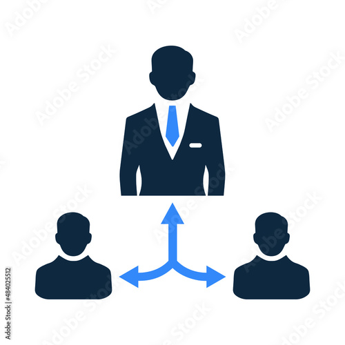 Management, leader, team icon. vector sketch.