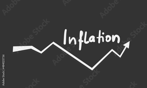 Inflation Skizze Stift Hintergrund Kreide weiß
