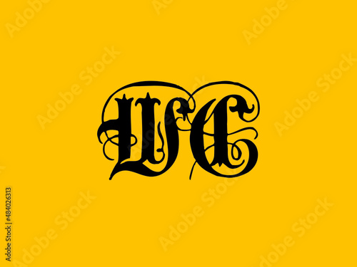 Monogram initial WC logo letter vector image design