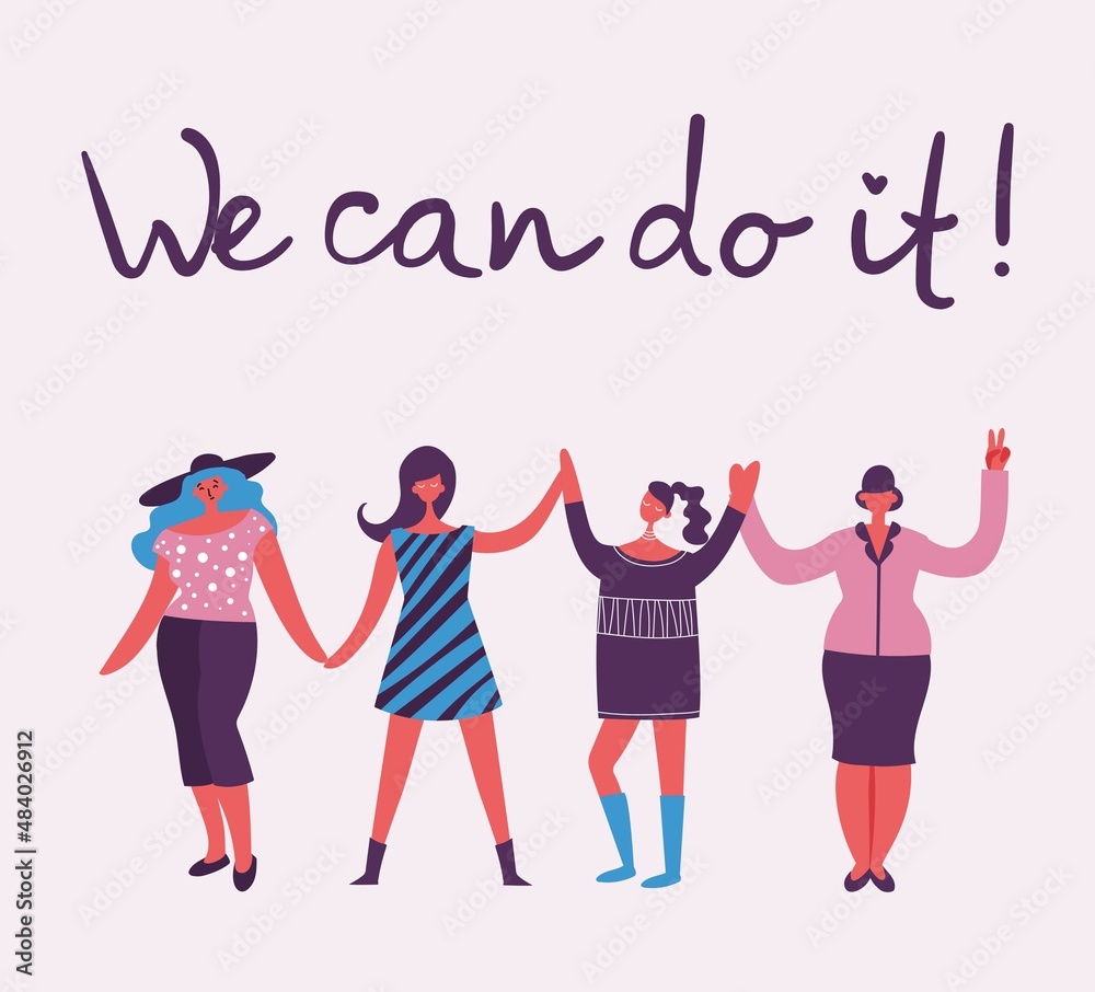 We can do it. Feminine concept and woman empowerment design for banners We can do it. Feminine concept and woman empowerment design for banners