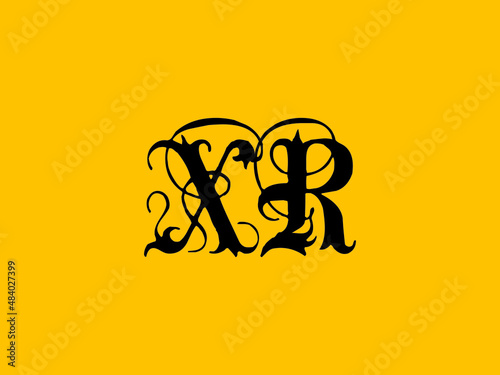 Calligraphy XR Logo, Creative XR abstract letters logo design