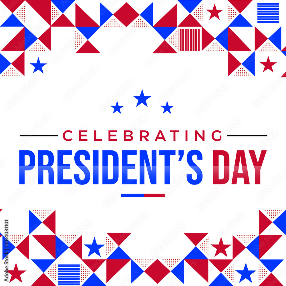 President's Day Wallpaper Abstract Background in Blue and Red Color. Abstract American celebrating presidents day concept backdrop