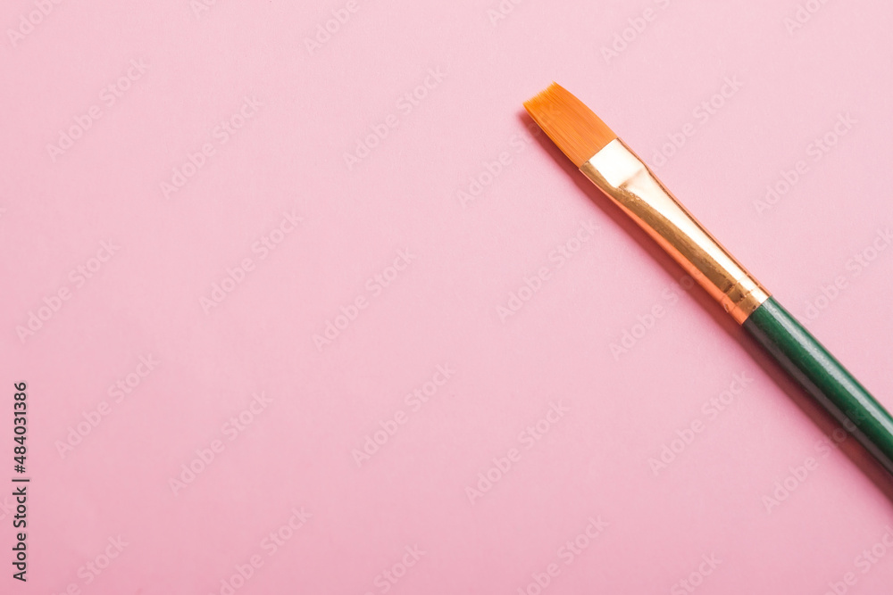 Paint brushes isolated on pink background. For art Paint brushes isolated on pink background. For art