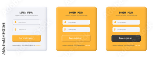 3d feedback form. Form template for the user interface of websites, applications, landing pages, etc. A set of feedback forms in claymorphism style. Vector illustration isolated on white background.