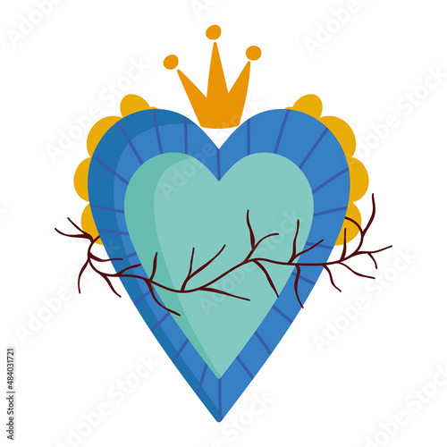 heart with thorns and crown