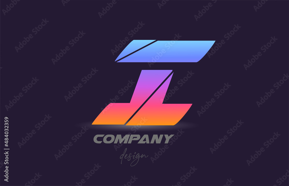 Obraz premium I alphabet letter icon logo with sliced style and colorful design. Creative template for company and business