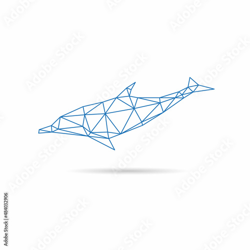 Dolphin triangle silhouette abstract, vector illustration