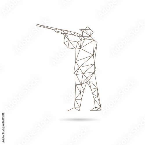 Hunter man silhouette abstract, vector illustration