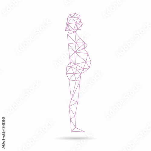 Pregnant woman silhouette abstract, vector illustration
