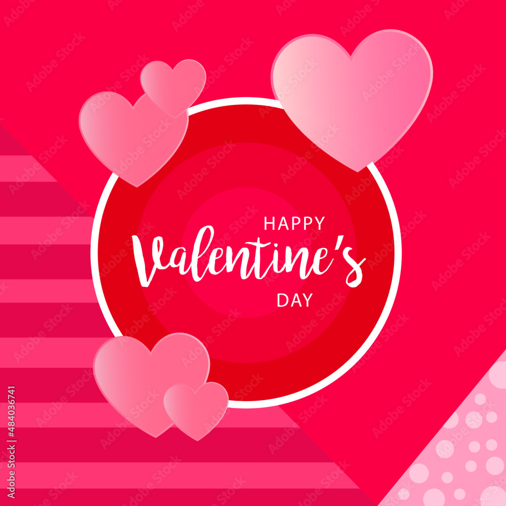 Typography on valentine's day patterned background