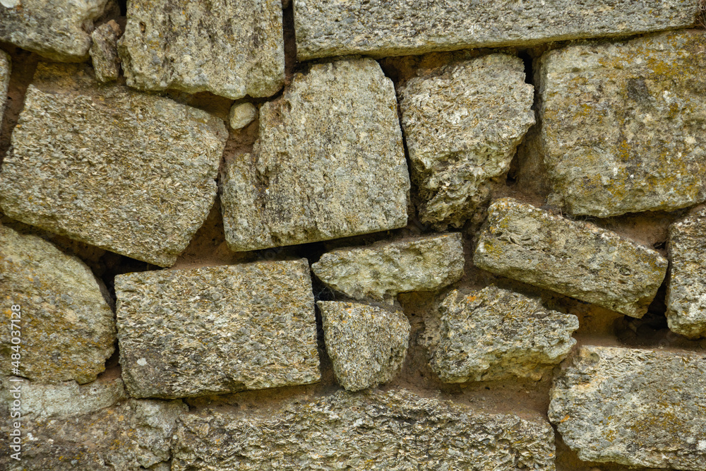 Shell rock wall, stone background close up Shell rock wall, stone background close up