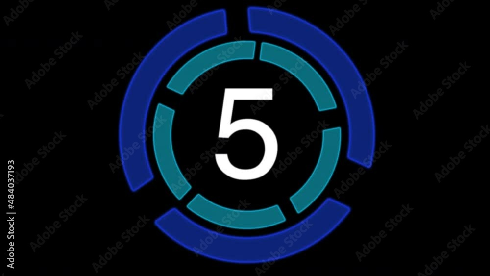 Digital blue film countdown with glitch effect in futuristic style, cinematic and corporate background Digital blue film countdown with glitch effect in futuristic style, cinematic and corporate background