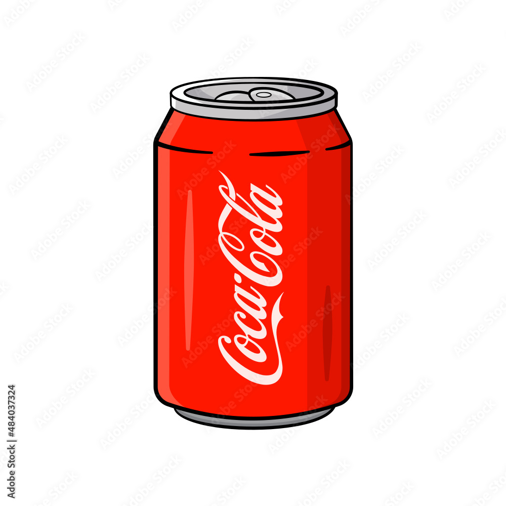 Vetor de Coca-Cola can isolated. Vector. Cartoon do Stock | Adobe Stock